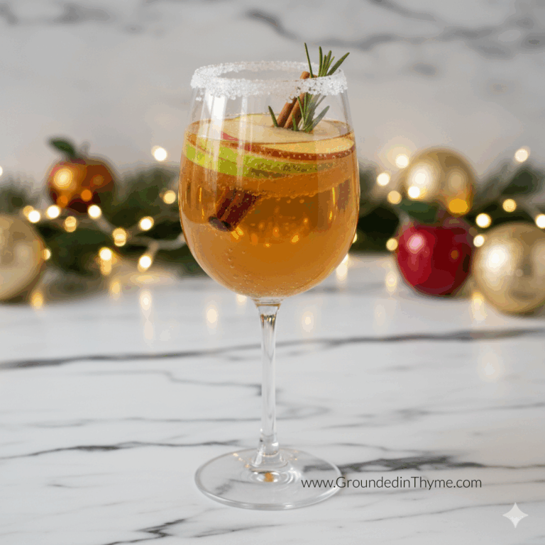 Non-Alcoholic Sparkling Apple Cider Mocktail Recipe
